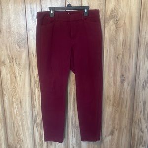 Maroon pixie high rise work pants
